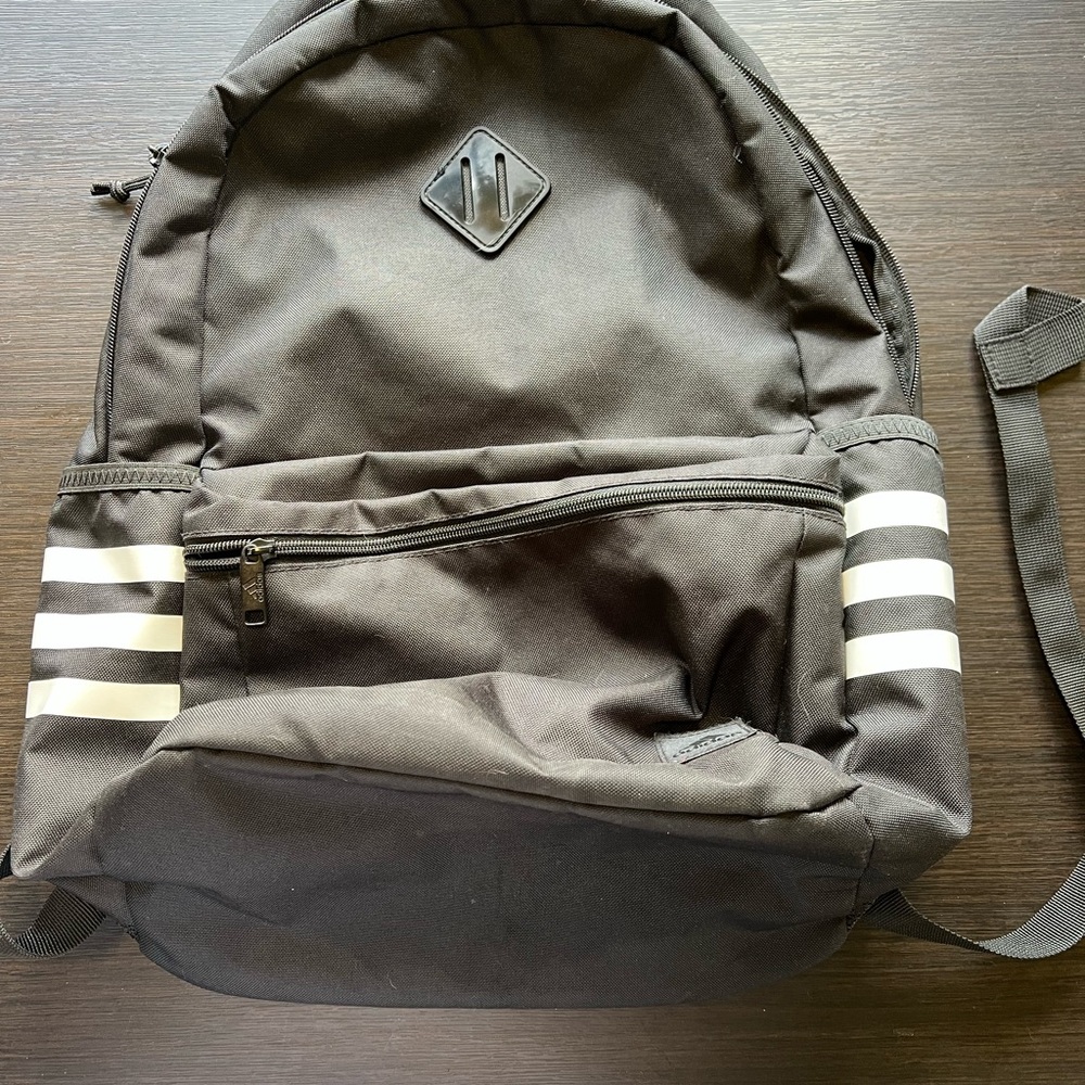 Sam’s Selling- Adidas Black and White Backpack with Classic Design Like New